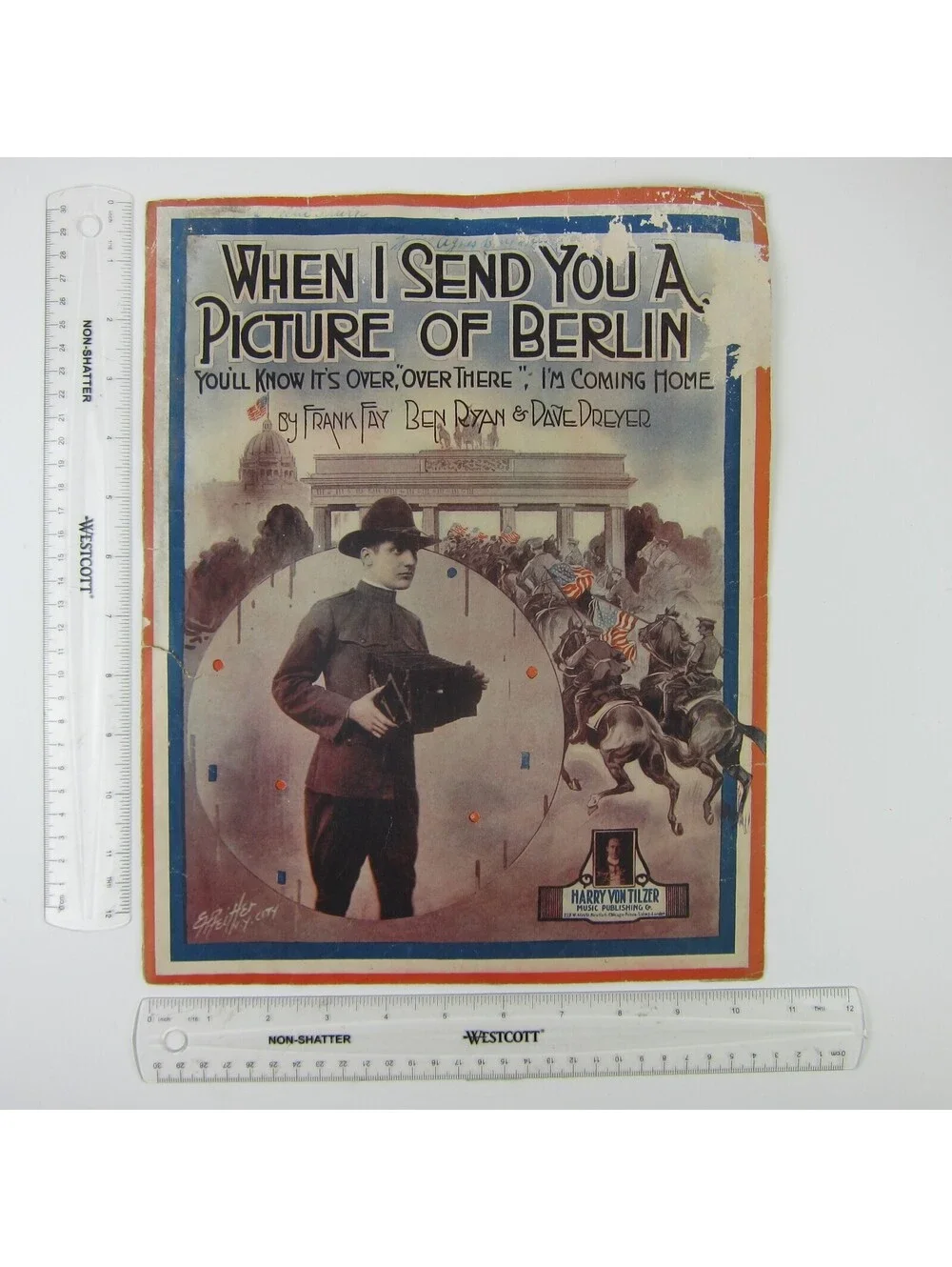 Sheet Music When I Send You a Picture of Berlin WWI Fay Ryan Dreyer Antique 1918